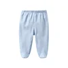 Cotton Newborn Baby Boy Girl Pants Solid Wrap Foot Long Trousers Casual Spring Autumn Toddler Leggings For Girls Boys 0-12Month 4