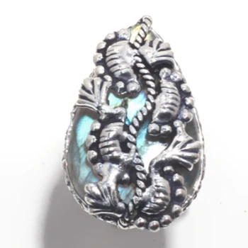 

Labradorite Ring Silver Overlay over Copper, USA Size : 9 , FRR0386