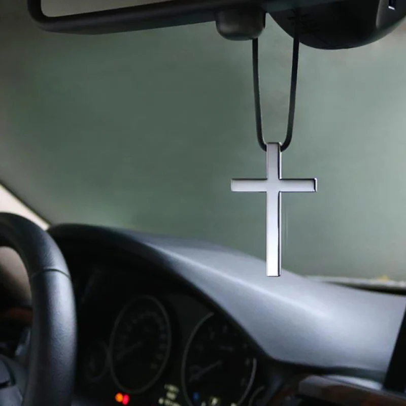 Noizzy Jesus Cross религиозный Wow Авто Модный кулон металлическое зеркало заднего вида орнамент Висячие Подвески для автомобиля-Стайлинг