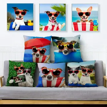 

Cute Funny Pet Dog Print Pillow Textile Cushion Cover Pillow Case Car Sofa Home