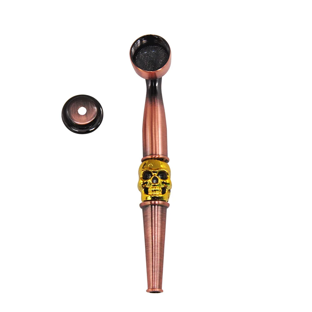 Skull Metal Smoking Pipe Tobacco Pipe mini Smoking Accessories Aluminium Alloy Cigarette Holder Men's Gift