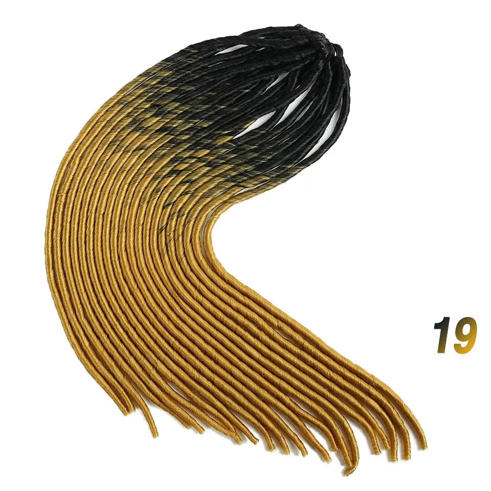 MUMUPI Faux Locs Ombre Senegalese Twist Hair Crochet Braids 22" 20 Strands/pack Synthetic Braiding Hair for Women Braiding Hair - Color: #35