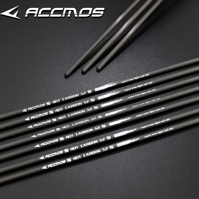 Carbon Arrow Shafts 6-12pc ID3.2mm Arrow Shaft Tube 40-Ton Carbon Spine 350 400 500 550 600 650 700 750 800 900 1000 for Recurve compound Bow Huntin