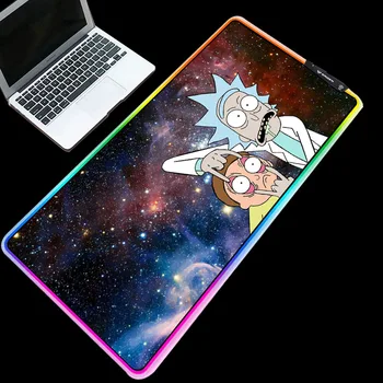 

Yuzuoan Rick and Morty cute animated mouse pad LED RGB marquee cool backlit keyboard mouse pad supports customization