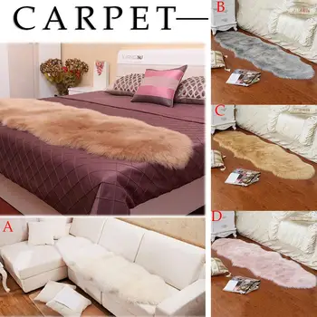 

Modern Simple Plush Carpet Bedroom Bedside Cushion Living Room Tea Table Mat Imitation Wool Window Decoration