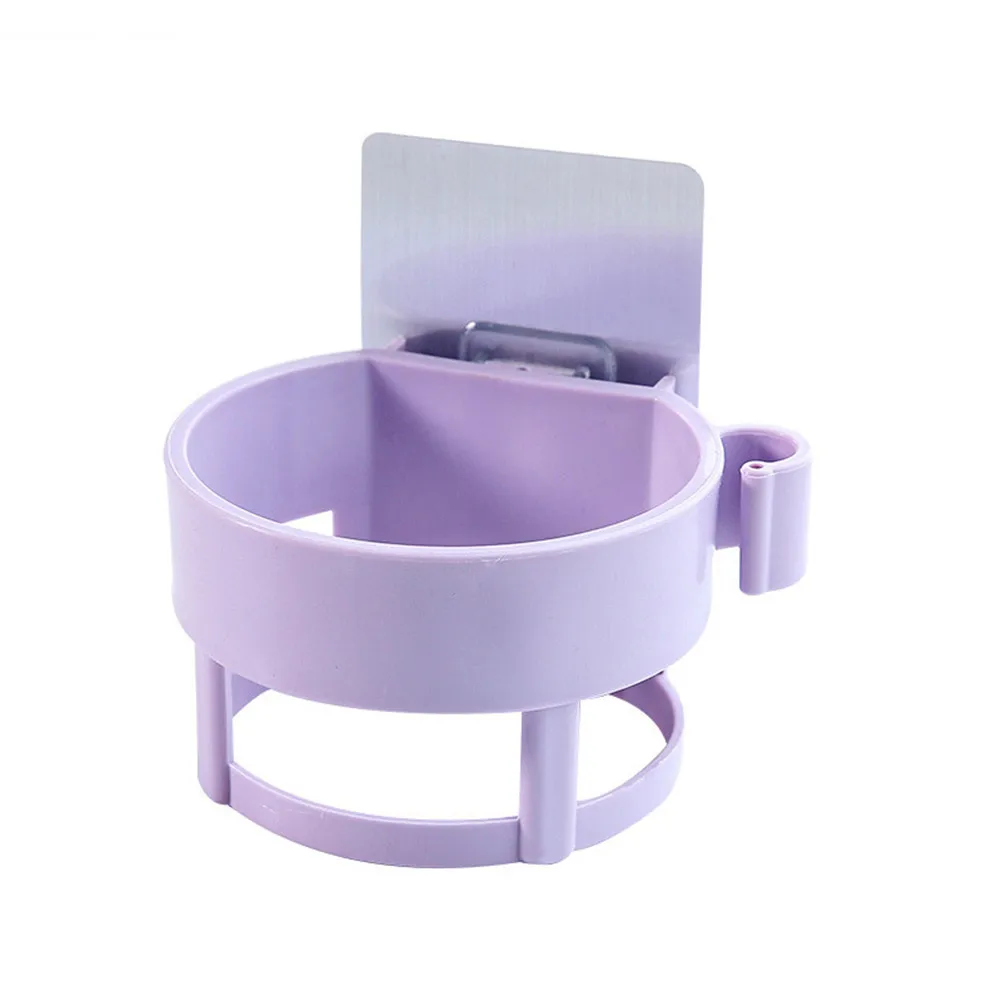purple Фен для ванной комнаты с бесплатным бурением, домашний фен для волос, полка для хранения, настенная полка, держатель для стойки AIA99 - Цвет: purple