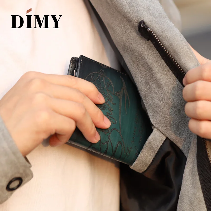 2019 мужской кожаный короткий кошелек Dimy новый ультратонкий большой емкости