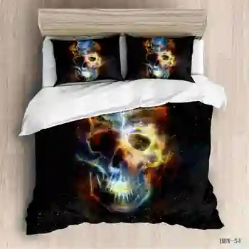 

Fashion 3D Skull Bedding Sets Duvet Quilt Cover Set Comforter Bed Linen Pillowcase King Queen Full Double Home Textile
