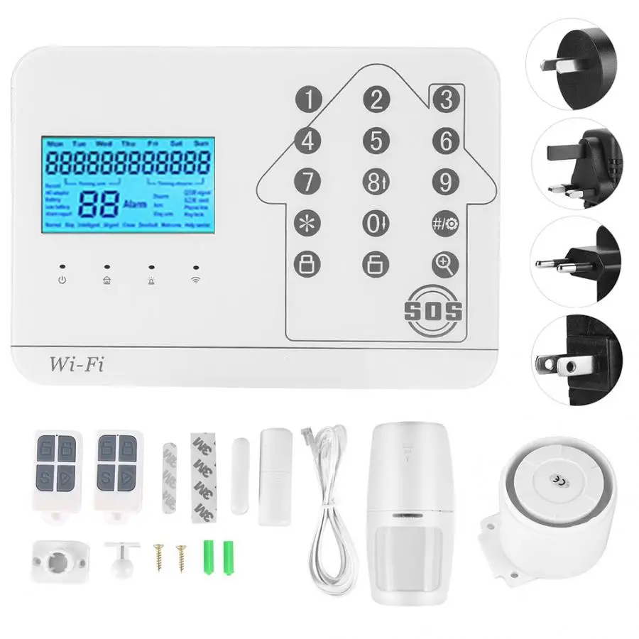 Комплекты системы сигнализации wifi+ GSM+ PSTN домашняя система безопасности беспроводной ИК детектор управление приложением 100-240 В