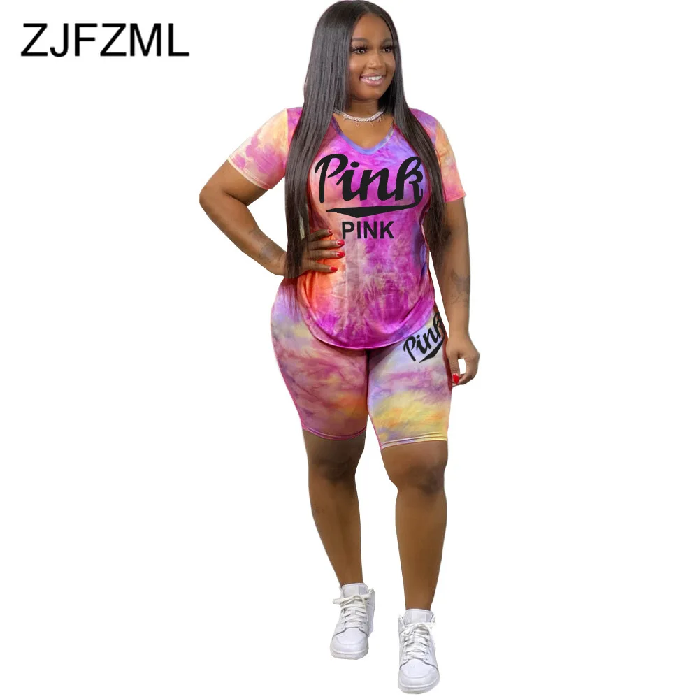 Женский летний комплект из 2 предметов топ с коротким рукавом и буквенным принтом