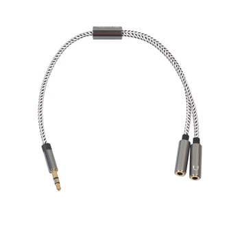 

Silver Doule-head 3.5mm Audio Cable Headphones Two Port Adapter For Mobile Phone Computer Audio Cable Phone Computer Accessories