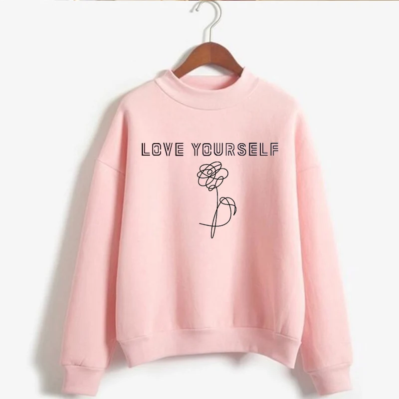 Love Yourself Свитшот без капюшона толстовки bangtan для мальчиков верхняя одежда хип-хоп толстовки для женщин и мужчин водолазка K-pop одежда kpop