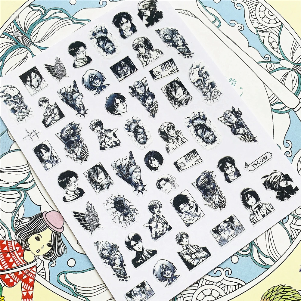 TSC-293 TSC-287 Japanese cartoon anime clown character 3D Back glue Nail Art Stickers Decals Sliders Nail ornament decoration