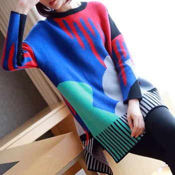 

Fashion thickened base coat lazy wind loose pullover sweater women fall/winter wear long long sleeve sweater