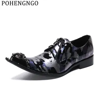 

New Handmade Men leopard print blue Gentleman Luxury shoes silver pointed Fashion men Banquet dress shoes Top Prom men flats