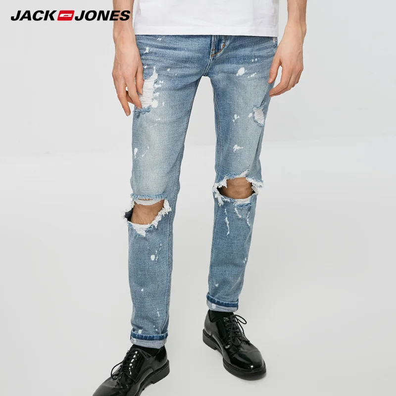 Jack Jones Pria Robek Cat Semprot 