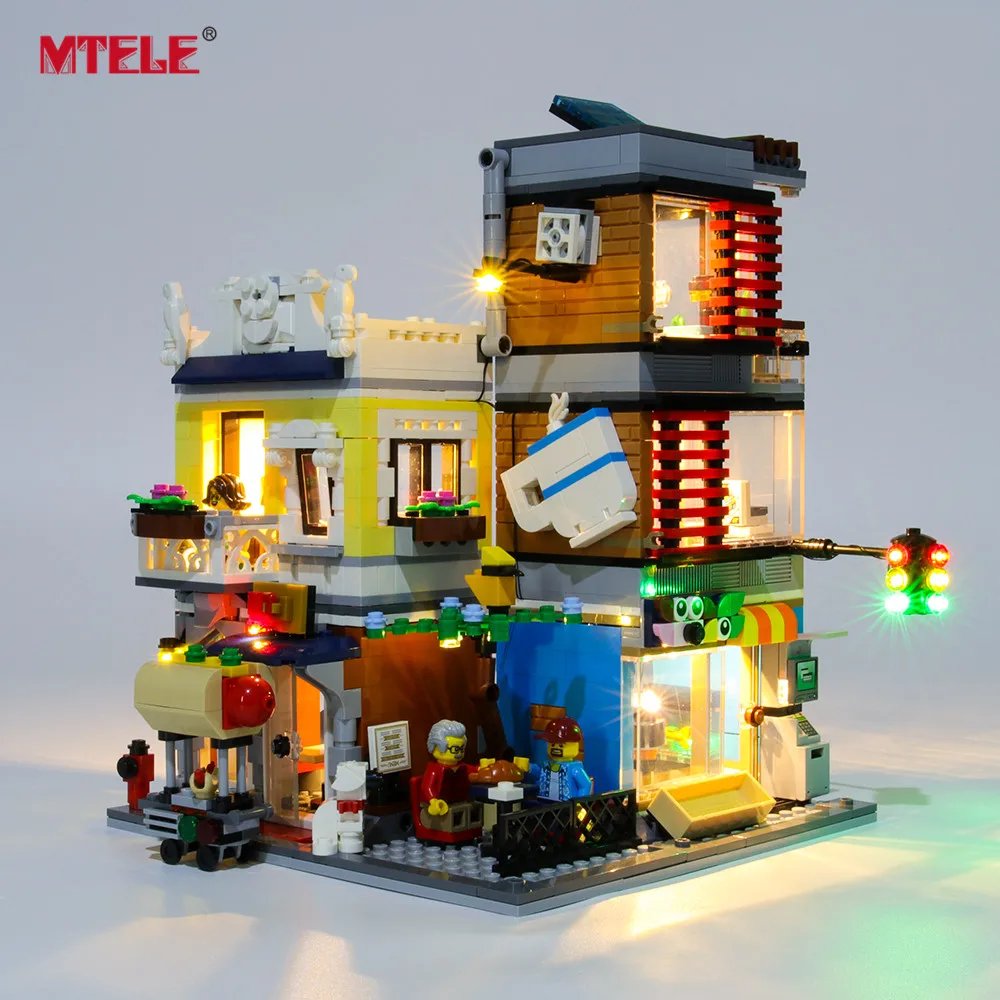 

MTELE Brand LED Light Up Kit For CREATOR Townhouse Pet Shop & CafÃ© Lighting Set Compatile With 31097