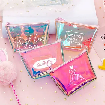 

1 PC Mini Laser Coin Purse Women Girls Dream Color PVC Lovely Coin Wallet Zipper Money Lipstick Holder Bag Pouch Dropship New