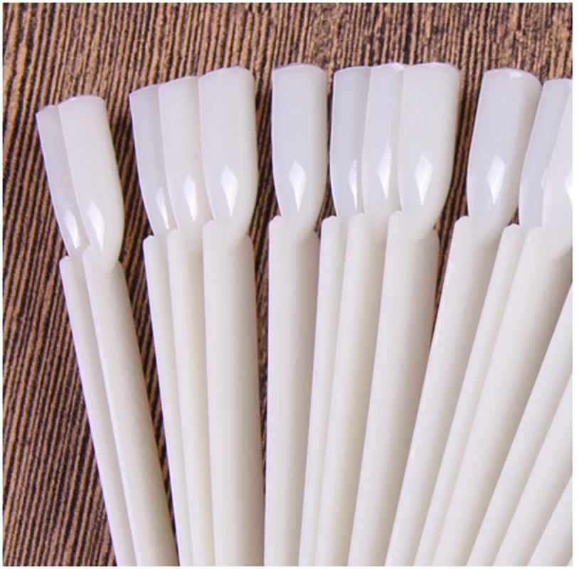 50/40pcs Nail Art Display False Tips Clear Nature Black 12.5*1CM Fan Nail Polish Swatch Sector Display Nail Salon Show Tool TD03