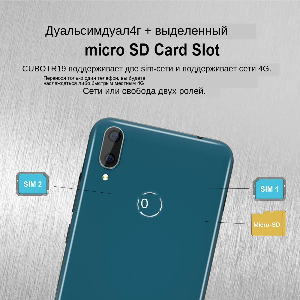 Cubot R19 3 ГБ+ 32 Гб Смартфон 5,71 ''Android 9,0 четырехъядерный отпечаток пальца капли воды экран лицо ID мобильный телефон