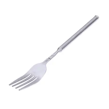 

1Pcs BBQ Stainless Steel Telescopic Extendable Dinner Fruit Dessert Long Fork Novelty Cutlery Spoon Fork