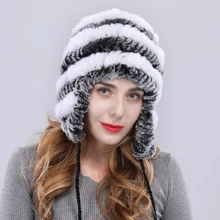 Супер теплая зимняя женская натуральная шапка из меха кролика рекс наушники кролика рекс шапка женская Роскошная меховая шапка высокого качества