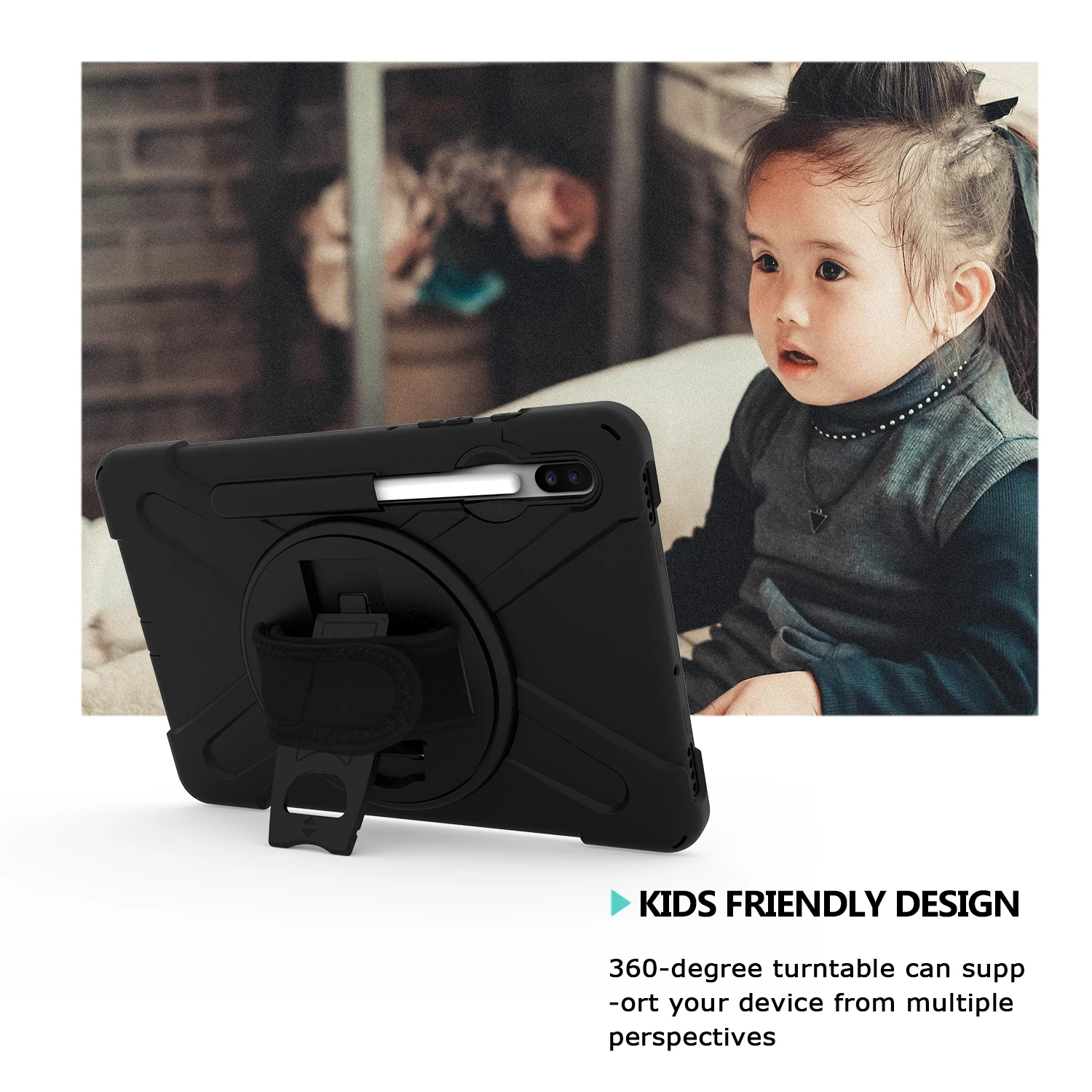 Ceny Etui na Tablet do Samsung Galaxy Tab S6 10.5 2019 SM T860 SM T865 dzieci bezpieczne, odporna na wstrząsy Heavy Duty silikon ciężka ręka stojak uchwyt