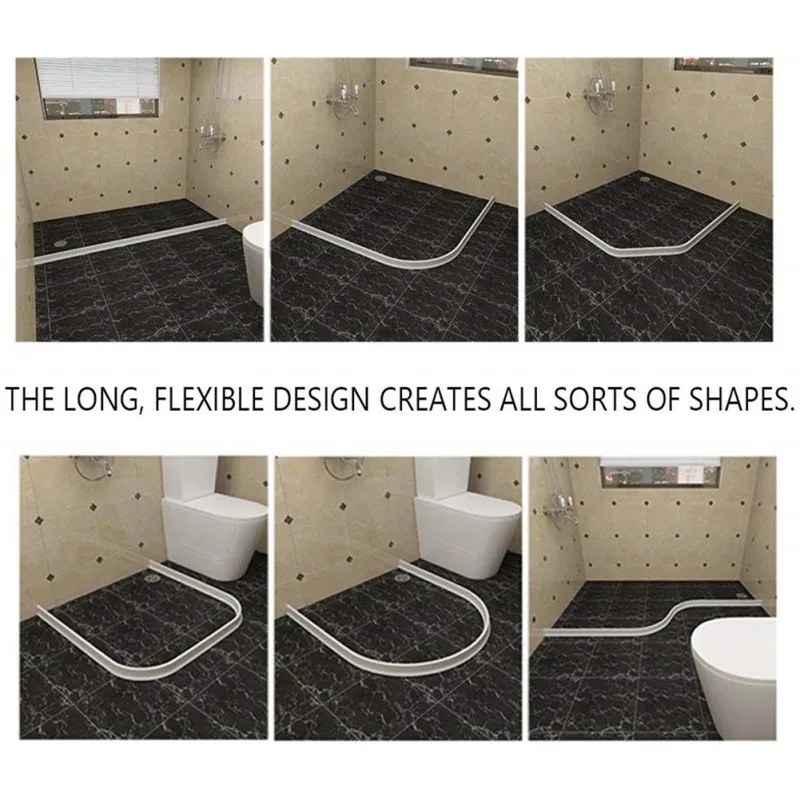 Silicon Water Blocker Dry and Wet Separation Home Improve Bathroom Water Stopper Flood Barrier Rubber Dam Dropshiping