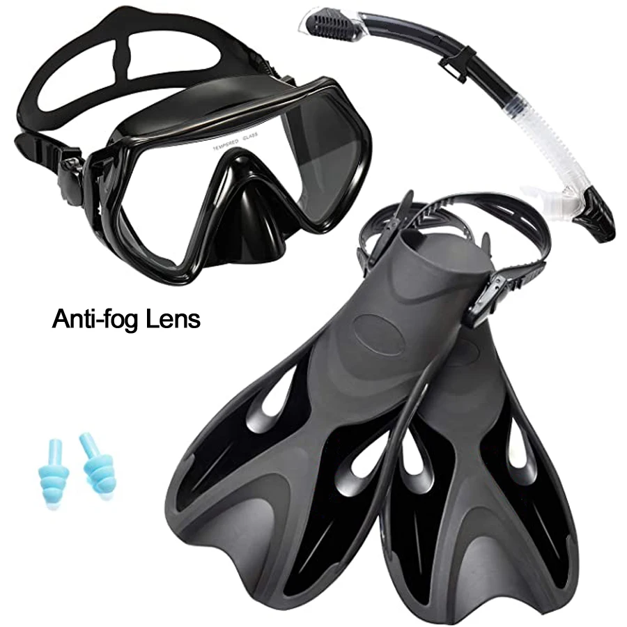 snorkel-set-with-fins-impact-resistant-tempered-glass-anti-fog-snorkeling-mask-adjustable-diving-swimming-flippers-gear