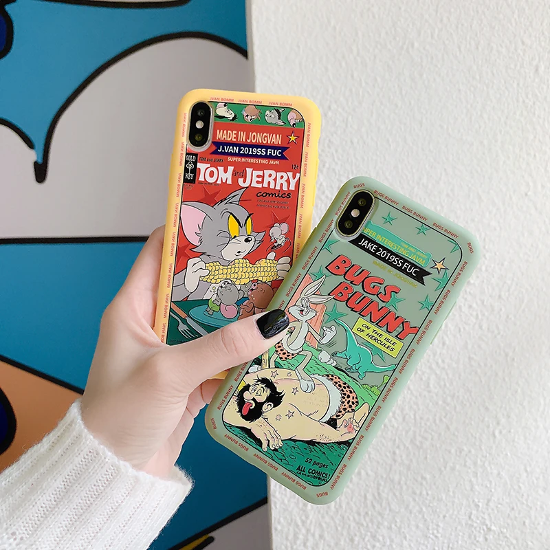 Мягкий силиконовый чехол для телефона Tom and Jerry Bugs Bunny для Apple iPhone 6 Plus 7plus 8 8plus X XS XR MAX 11 Pro, чехол с котом