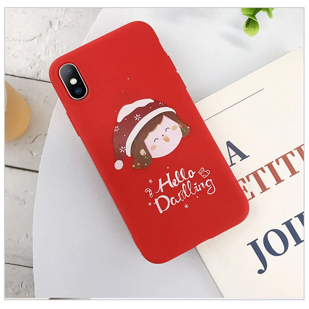 Moskado Christmas Elk Deer Phone Case For iPhone 11 Pro XS Max X XR Soft TPU Silicone For iphone 7 8 6 6S Plus 5s SE Back Cover