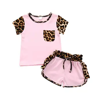 

Bear Leader New Fashion Girls Summer Casual Short Sleeve Outfits 2PCS T-shirts+ Shorts Girl Animal Print Fashion Suit Active Set
