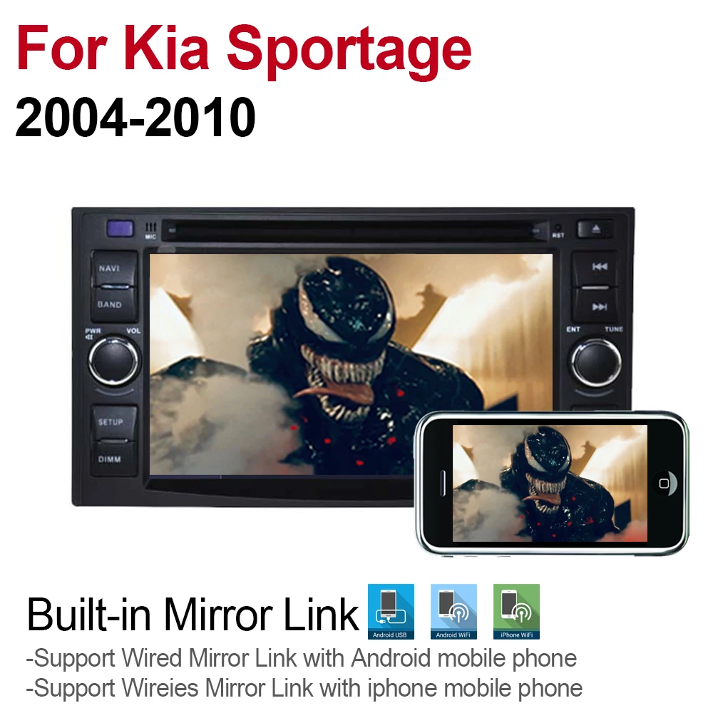 2 Din Автомобильный мультимедийный плеер Android 9 авто радио для Kia Sportage 2004~ 2010 DVD gps 8 ядер 4 Гб+ 32 ГБ Bluetooth WiFi