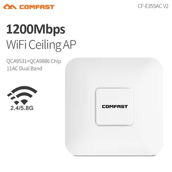 

COMFAST E355AC Wireless 1200Mbps Ceiling Ap 802.11b/n/ac Dual Band 2.4G&5.8G Indoor Ap 48V Poe Power 16 Flash Wifi Access Point