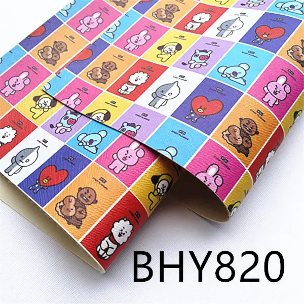 20*33 см A4 мультфильм печати искусственная кожа для DIY аксессуары BHY816 - Цвет: BHY820