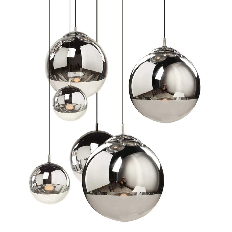 Скандинавский современный Лофт стеклянный подвесной светильник серебряное золото освещение Глобус шар круглый светодиодный подвесной светильник для ресторана Бар Отель Подвесной Светильник
