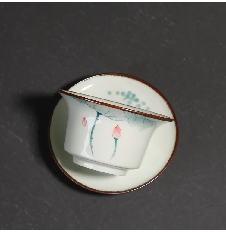 PINNY 130 мл фарфоровая Ручная роспись лотоса Gaiwan пигментированная традиционная китайская чайная супница кунг-фу чайная чаша