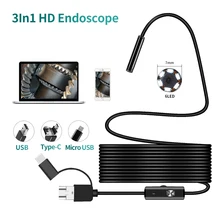 7.0mm type-c systemem Android, kamera endoskopowa USB sztywny kabel PC telefon z systemem Android endoskop rura typ c endoskop inspekcja Mini kamera