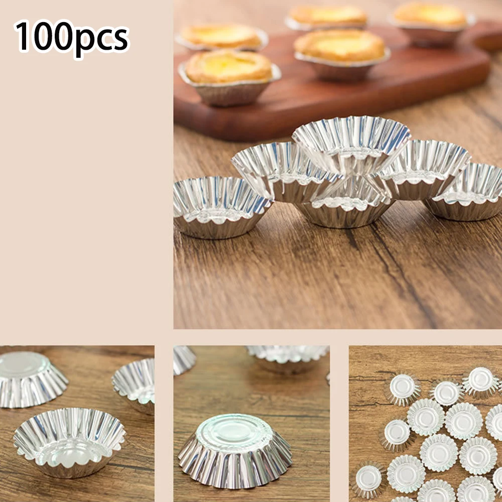 100 шт. одноразовые алюминиевые мини-кастрюли для выпечки 2 8 дюйма |