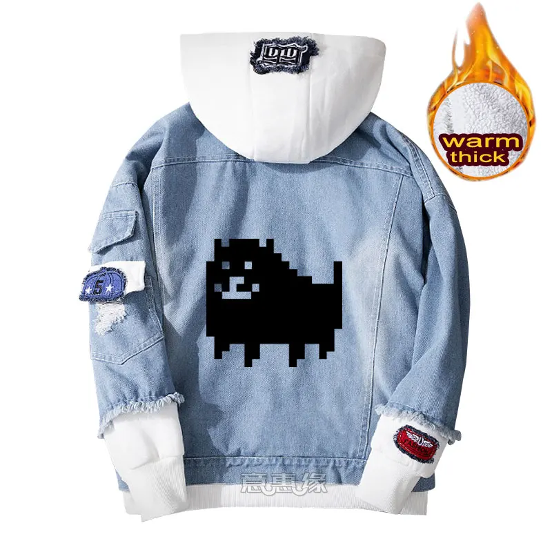Undertale Толстовка Sans Косплей пальто Повседневная джинсовая куртка для мужчин зимние женские джинсы Верхняя одежда теплые свободные толстовки