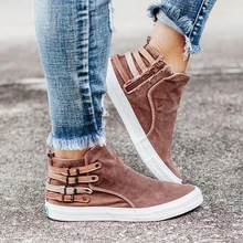 

2021 Women Ankle Boots Gladiator Denim Flats Booties Autumn Flat Shoes Woman Sneaker Causl Zipper Fashion Female Shoes Plus Size