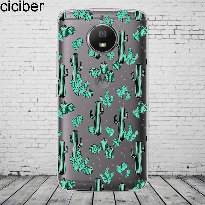 Чехол для телефона ciciber Plants Cactus силиконовый чехол Motorola Moto C Z2 Z3 ONE P30 G4 G5 G5S G6 E3 E4 E5 Play