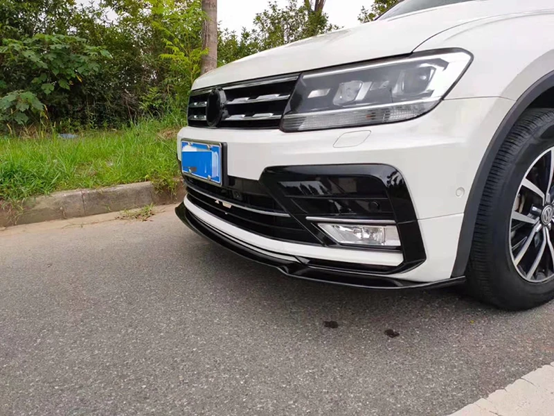 Подходит для Volkswagen RLINE передний бампер спойлер разветвитель углеродного волокна глянцевый черный комплект кузова