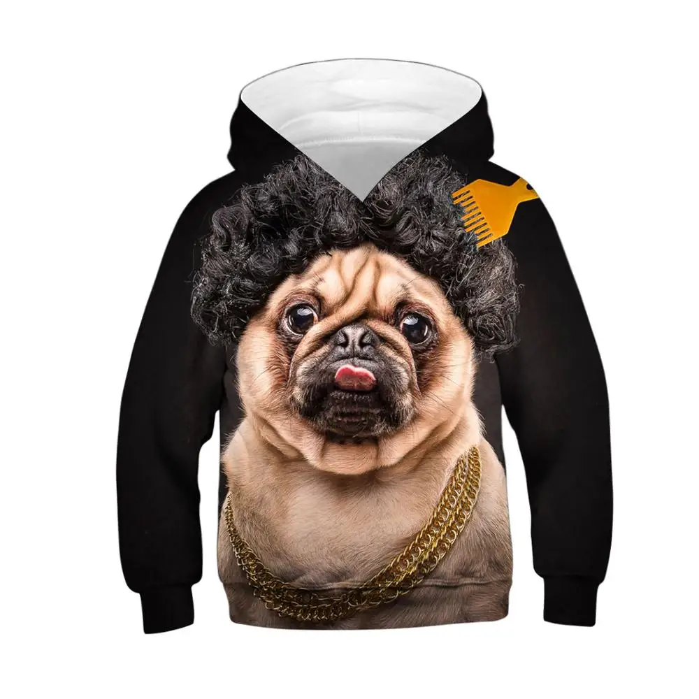 Pug Perro 3d Sudadera Con Capucha Niño Chica Manga Larga Sud Pug Perro 3d Sudadera Con Capucha Niño Chica Manga Larga Sud