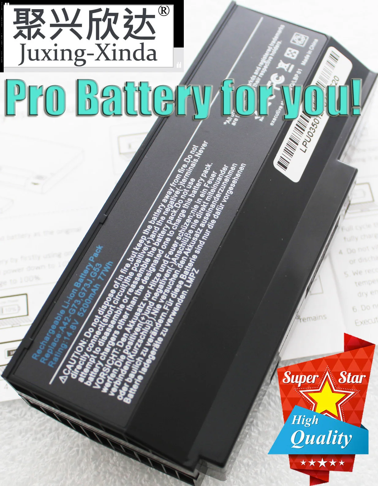 

A42-G73 Laptop Battery for ASUS G53 G53S G53J G53JW G53SX G73 G73S G73J G73JH G73JQ G73JW G73JX G73SW G73-52 A42-G53 A43-G73