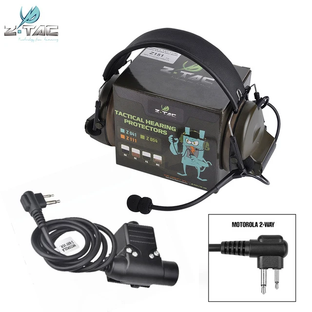 Motorola 2-Way z-тактический Z-TAC Softair Comtac II Peltor Наушники не Шум снижение Функция с U94 PTT «нажми и говори» переходник для наушников - Цвет: Motorola 2-Way
