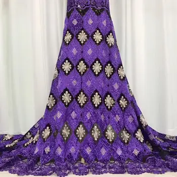 

5 yards sparkling Korea lace multicolors Velvet African french tulle fabric Unique Nigeria Dubai celebration wear sewing clothes