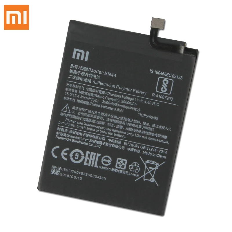 Сменный аккумулятор XIAOMI BN44 для Xiaomi Redmi 5 Plus 5,9" Redrice 5 Plus Аутентичные Аккумуляторы для телефонов 4000 мАч