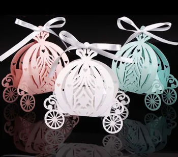 

Hollow Wedding Carriage Wedding Candy Box Chocolate Paper Packing Boxes