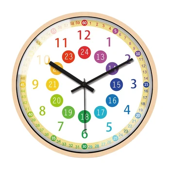 

Telling Time Teaching Clock, Silent Non Ticking Analog Battery Operated Learning Clock for Kids, Quartz Decorative Wall Clock